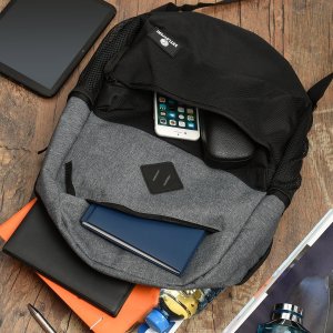 Betlewski Czarno-szary męski plecak sportowy Betlewski duży szkolny modny BE5 3