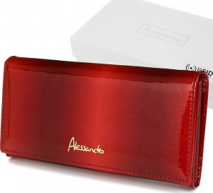 Alessadro Paoli Czerwony Portfel damski skórzany duży elegancki RFID X61 1