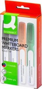 Q-Connect Marker do tablic Q-CONNECT Premium, gum. rękojeść, okrągły, 2-3mm (linia), 4szt., mix kolorów / KF26113 1