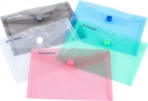 Teczka kopertowa, PP, A6, 115 x 150 x 8 mm, 0,18MIC na zatrzask, display, mix 2