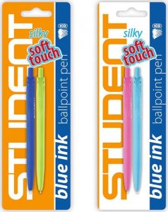 ICO Długopis żelowy ICO Student, soft-touch, 2 szt., blister, mix kolorów 1