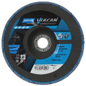 Norton Clipper Tarcza lamelkowa Norton Vulcan Zirconia FLD FDTF 180x22 R842 NOR P80 VULNZ EU 1