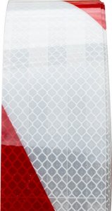 UNITRAILER Taśma odblaskowa samoprzylepna biało-czerwona - rolka 45 m 3