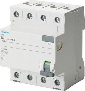 Siemens Wyłącznik różnicowoprądowy 4P 25A 0,3A Typ AC 300 mA 400V SENTRON 5SV4642-0 1