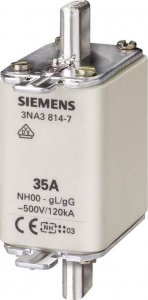 Siemens Wkładka topikowa NH00 35A gG 500V wersja standard zaczepy nieizolowane 3NA3814-7 1