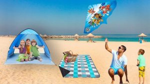 Jack Mors Namiot Plażowy Koc Plażowy Latawiec Zestaw Dzieci 15