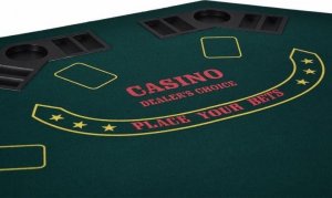 Garthen Składany stół do pokera dla 8 osób z uchwytami na napoje 4