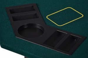 Garthen Składany stół do pokera dla 8 osób z uchwytami na napoje 5