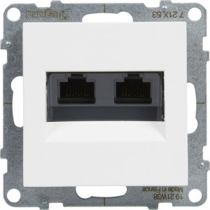 Legrand SUNO Gniazdo komputerowe podwójne RJ45 kat 6 UTP białe 721153 2