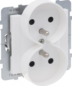 Legrand SUNO Gniazdo podwójne 2x2P+Z aluminium 16A 250V zaciski automatyczne z przesłoną 721190 1