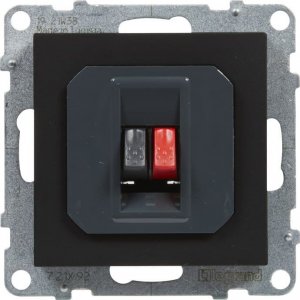 Legrand SUNO Gniazdo głośnikowe pojedyncze czarne 721492 2