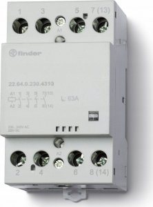 Finder Stycznik modułowy 63A 4Z 24V AC/DC wskaźnik zadziałania, styk AgSnO2 22.64.0.024.4310 1