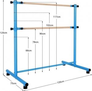 Costway Wolnostojący drążek baletowy 120 cm z regulacją wysokości do 80 kg 3