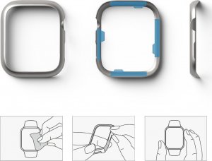 Ringke Ringke Bezel Styling Etui Ramka Pierścień Ze Stali Nierdzewnej Do Apple Watch 7 45Mm Srebrny 4