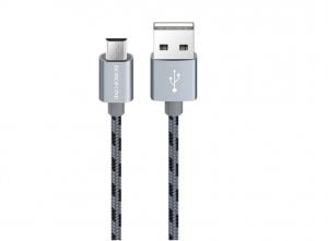 Kabel USB Borofone microUSB - USB-A 1 m Srebrny (6931474703408) 1