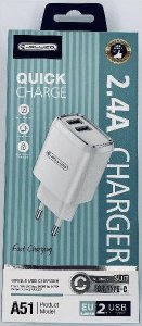 Ładowarka Jellico A51 2x USB-A 2.4 A (6974929200039) 2