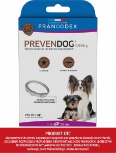 Francodex FRANCODEX Obroża biobójcza PREVENDOG 35 cm dla bardzo małych psów do 5 kg - 1 szt. 1