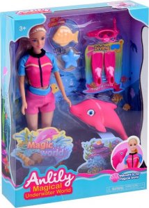 Anlily Anlily Lalka pływaczka nurek z Delfinem ZA3923 8