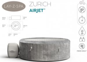 SPA ogrodowe Bestway Lay-Z-Spa Zurich 2-4os 180cm 60065 4