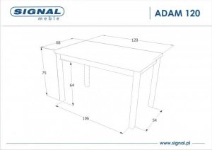 SIGNAL MEBLE Stół ADAM 120x68 dąb artisan/czarny 3