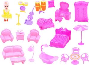 Jokomisiada Duży dom + lalka i meble Willa dla lalek ZA3075 5