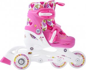 Rolki SMJ sport Combo Hearts z wymienną płozą regulowane różowe r. 30-33 3