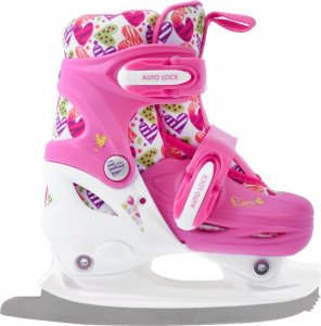 Rolki SMJ sport Combo Hearts z wymienną płozą regulowane różowe r. 30-33 4