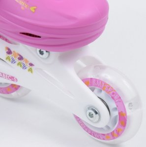 Rolki SMJ sport Combo Hearts z wymienną płozą regulowane różowe r. 30-33 5