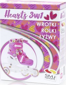 Rolki SMJ sport Combo Hearts z wymienną płozą regulowane różowe r. 30-33 7