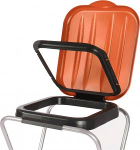 GSG24 Uchwyt ścienny wiszący do segregacji śmieci czerwony - worki 120L 2