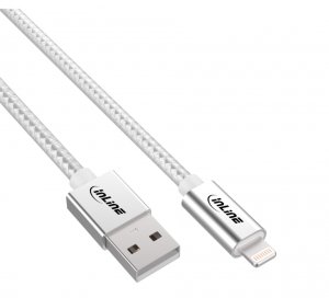 Kabel USB InLine USB-A - Lightning 1 m Biały (31411A) 1