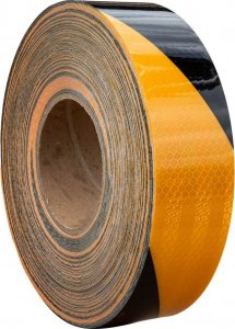 UNITRAILER Taśma odblaskowa samoprzylepna żółto-czarna - rolka 45 m 2