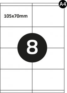 MD Labels Etykiety samoprzylepne arkusz A4 105x70mm 100 ark 3