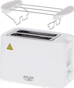 Toster Adler na 2 kromki AD 3223 biały z rusztem do bułek 2