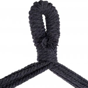 ProGarden Hamak brazylijski fotel podwieszany huśtawka grafitowa poducha beżowa 4