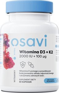 Osavi Osavi - Witamina D3   K2, 2000IU   100 g, 60 kapsułek miękkich 1