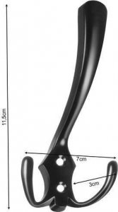 Malatec Wieszak ścienny czarny- zestaw 5 szt. 5