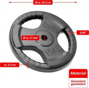 Maxxiva Zestaw ciężarków do hantli 15 kg, 2 szt 4