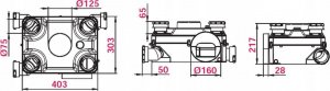 AWENTA Wentylator centralny CVU400 Standard 60W 230V AC 3-biegowy 265/360/415m3/h 5