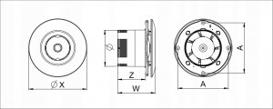 AWENTA Wentylator sufitowy Orbit fi125 155m3/h 17W 230V z fotokomórką i opóźnieniem czasu wyłączenia biały WXO125F 4