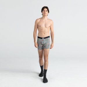SAXX Bokserki męskie SAXX  VIBE BOXER BRIEF GREY SUSHI DOOBIE DOO S 3