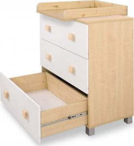 My Sweet Baby Komoda niemowlęca z przewijakiem Leonardo biało-drewniana 3