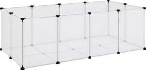 vidaXL Klatka dla małych zwierząt, bezbarwna, 144x74x46,5 cm PP i stal 2