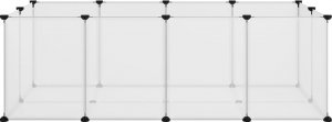 vidaXL Klatka dla małych zwierząt, bezbarwna, 144x74x46,5 cm PP i stal 3