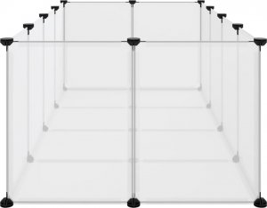 vidaXL Klatka dla małych zwierząt, bezbarwna, 144x74x46,5 cm PP i stal 4