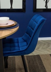 Halmar Krzesło Tapicerowane do Salonu K332 Welurowe Granatowe 3
