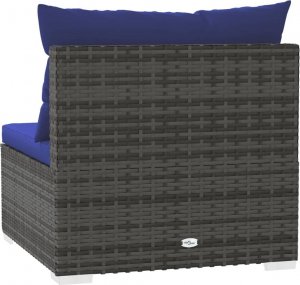 vidaXL vidaXL Moduł sofy środkowej z poduszkami, szary, rattan PE 5