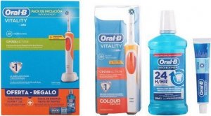 Szczoteczka Oral-B Szczoteczka rotacyjna Vitality CrossAction Pomarańczowa + Pasta + Płyn do płukania 2