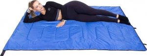 Springos Śpiwór turystyczny 190x73 cm ciepły śpiwór kempingowy czarno-niebieski UNIWERSALNY 26