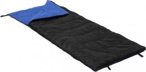 Springos Śpiwór turystyczny 190x73 cm ciepły śpiwór kempingowy czarno-niebieski UNIWERSALNY 7